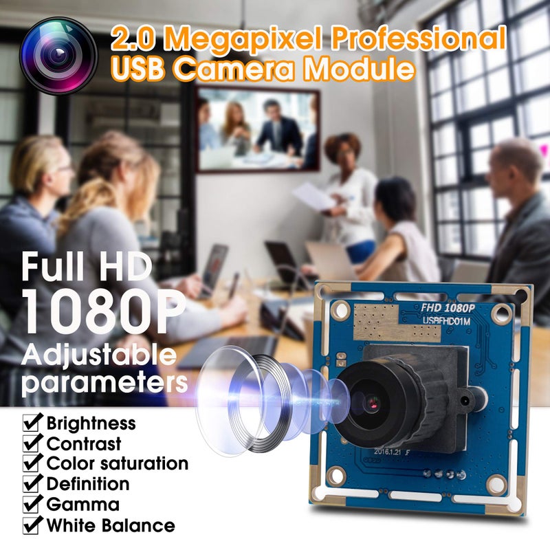 SVPRO 1080P HD USB Camera Module with 2.1mm Lens, 2MP OV2710 CMOS Board Camera, 30fps/720P 60fps/VGA 100fps High Frame Rate Machine Vision Cam USB Plug and Play for Windows Linux MacOS Android - Image 5